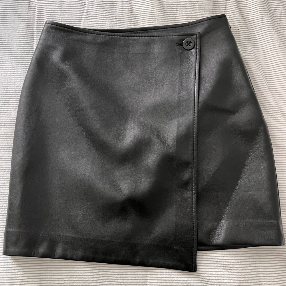 Babaton Faux Leather Mini Skirt